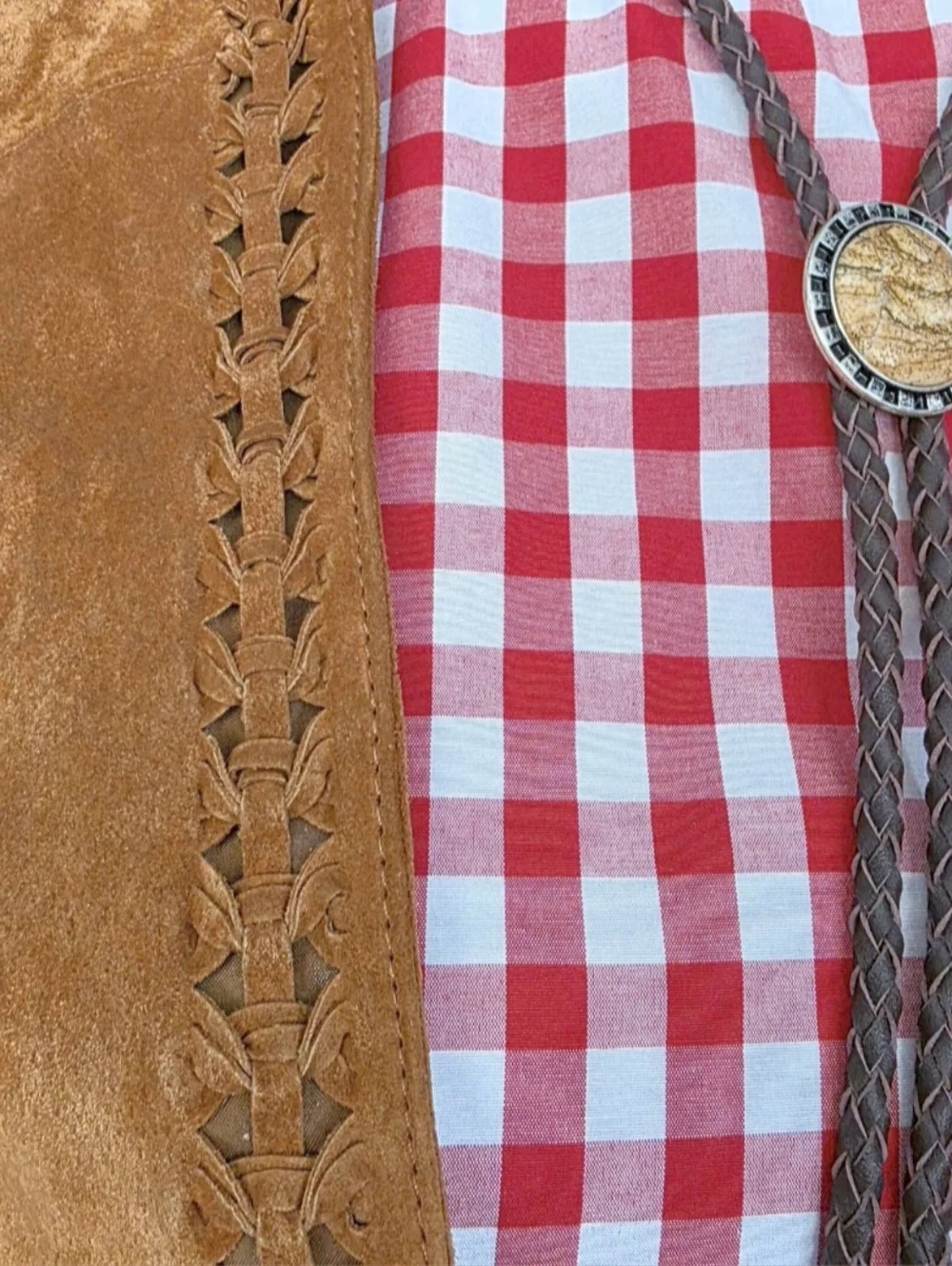 🆕️🤠🐎MANGO Genuine Leather Trena Suede Jacket Collarless w/ Suede Braiding NWT - Picture 5 of 16